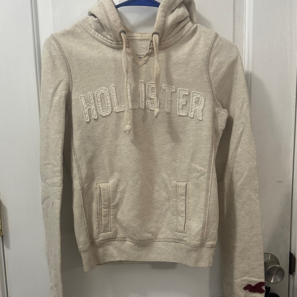 Hollister Beige Hoodie with Logo